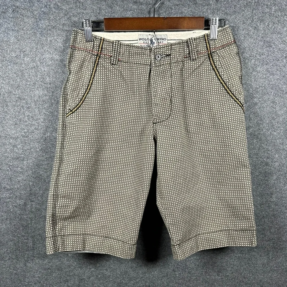 Vintage Polo Chino‎ Ralph Lauren Shorts Men Size 32 Geometric Print Casual